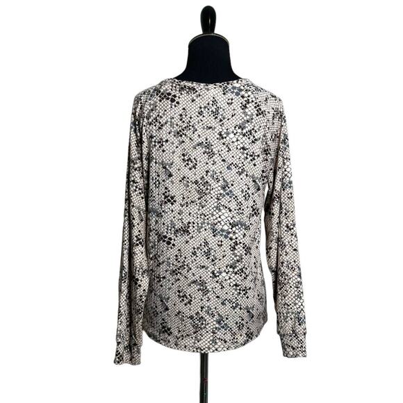 Flora cream brown print long sleeves tee size Small - Picture 9 of 11